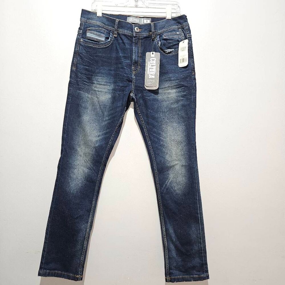 Cultura Premium Men's Skinny Fit Natural Flex Comfort Stretch Jeans Size 36 x 32